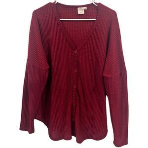 Live in the Moment Burgundy cozy long sleeve blouse Size L